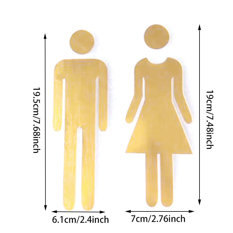 3D DIY Woman Man Toilet Door Sign Bathroom Restroom WC Door Sign For Toilet Door Sign Wall Sticker Decor Removable Logo