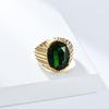 New Vintage Retro Men's Stainless Steel Gem Ring Wedding/Engagement Jewelry