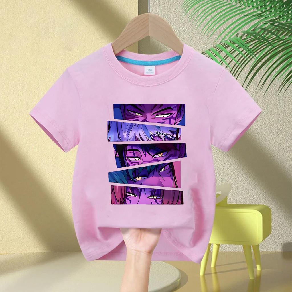 Demon Hunter Squad Kids Anime Print Casual Short Sleeve T-shirt