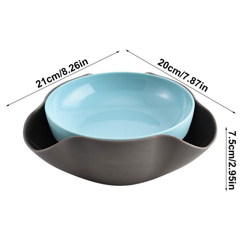 Double Layer Snack Bowls Dish Nut Serving Storage Bowl Pistachios Bowl with Shell Storage Round Snacks Dish for Cherries Popcorn