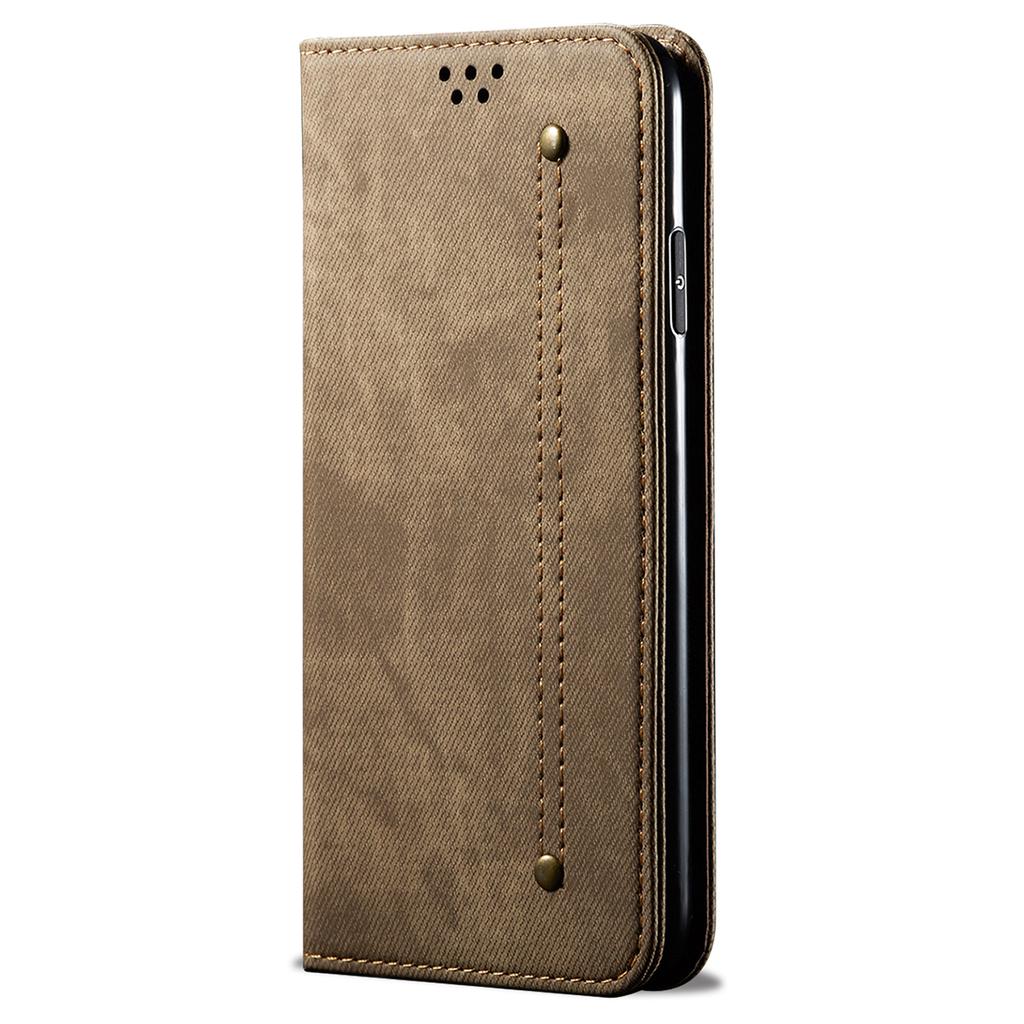 For Motorola Edge 50 Fusion 5G Case Jeans Cloth Texture Leather Magnetic Closure Phone Cover