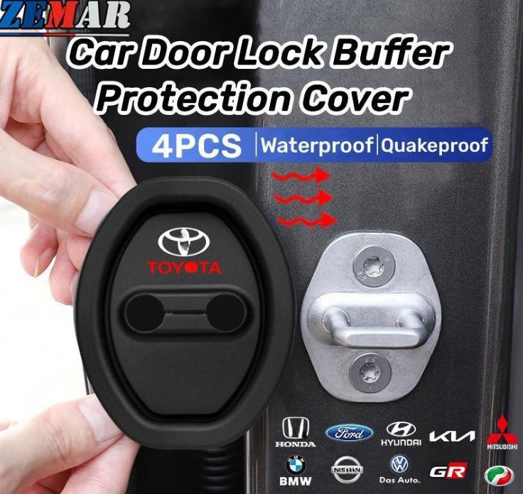 

4pcs Mute Damping Cushion Silicone Car Door Lock Buckle Cover for Toyota TRD GR Prius Avensis Rav4 Auris Yaris Verso Cruiser чорний