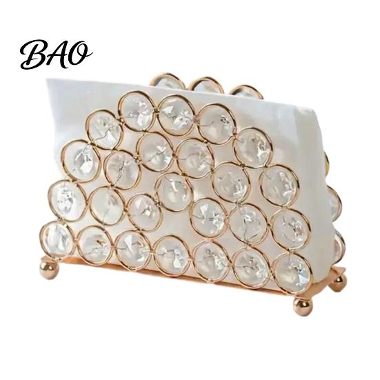 Countertop Paper Towel Holder Crystal Napkin Holder, Stable Vertical Storage Stand, with Anti-Slip European Style Feet, Durable Rust-Proof Tissue
