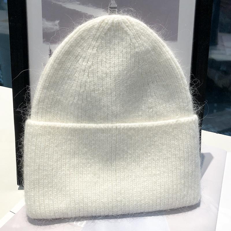 Knitted Rabbit wool Hat for Women In Winter New Style Showing Small Face White Wool Hat for Women In Autumn and Winter Warm and Cold Hat for Women