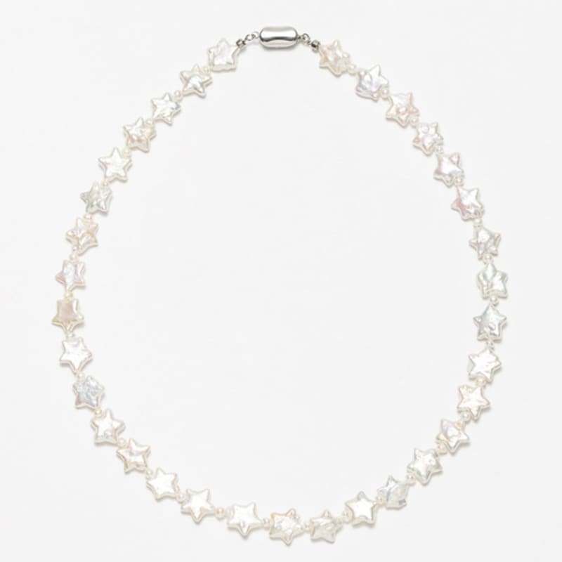 

sickfumedot Cream Starfish Necklace 46cm