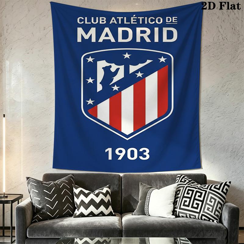 Atltico De Madrid Crest Wallpaper Bedding 1 Duvet Cover 2 Pillowcase Without Core Bedding Set Christmas Birthday Gift
