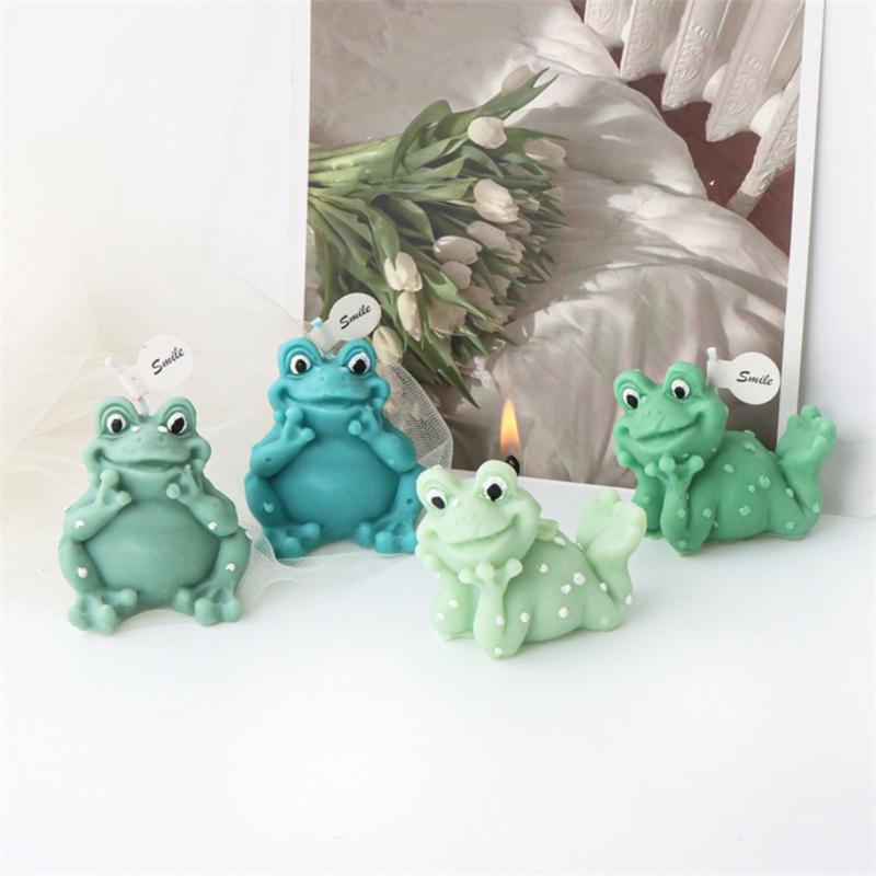 Cute Frog Candle Silicone Mold DIY Animal Candle Making Plasters Resin Soap Molds Christmas Gifts Craft Home Decorations
