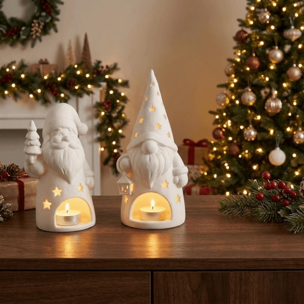 3D Printed Christmas Candle Holder Hollow Out Christmas Tealight Holder  Fireplace Decor