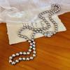Collana Vintage Francese Shijia Grigio Platino Catena per Maglione Varie Opzioni di Indossare Collane