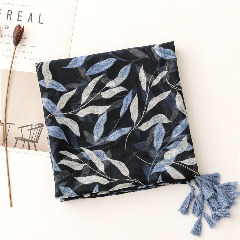 88*180cm Women Scarf Shawl Cotton Linen Feeling Tassel Pashmina Muslim Hijab Wrap Lady Viscose Scarf