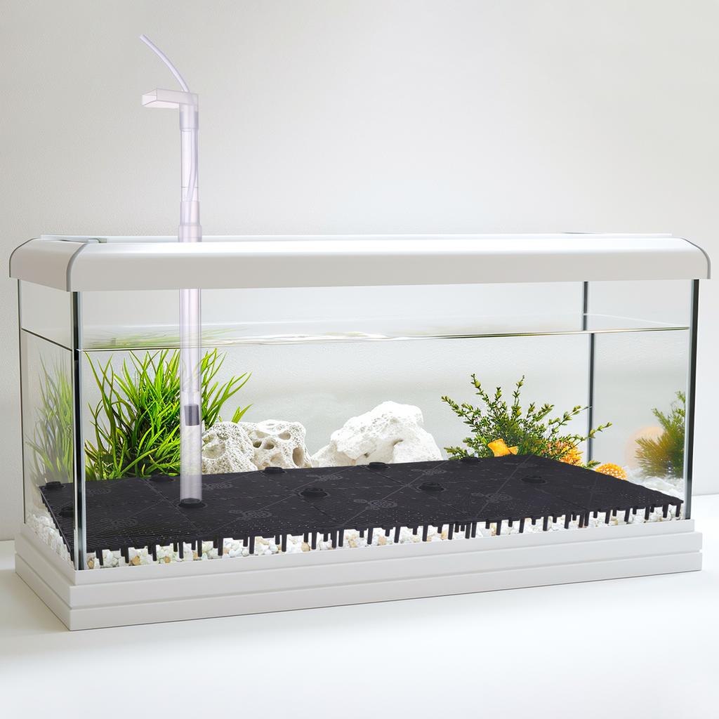 24ks Podštěrbinový filtr Akvarijní přepážka Nádrž (5,7'' x 5,7'') Systém pod štěrkem pro čistou vodu s 8 zvedacími trubicemi pro ryby T