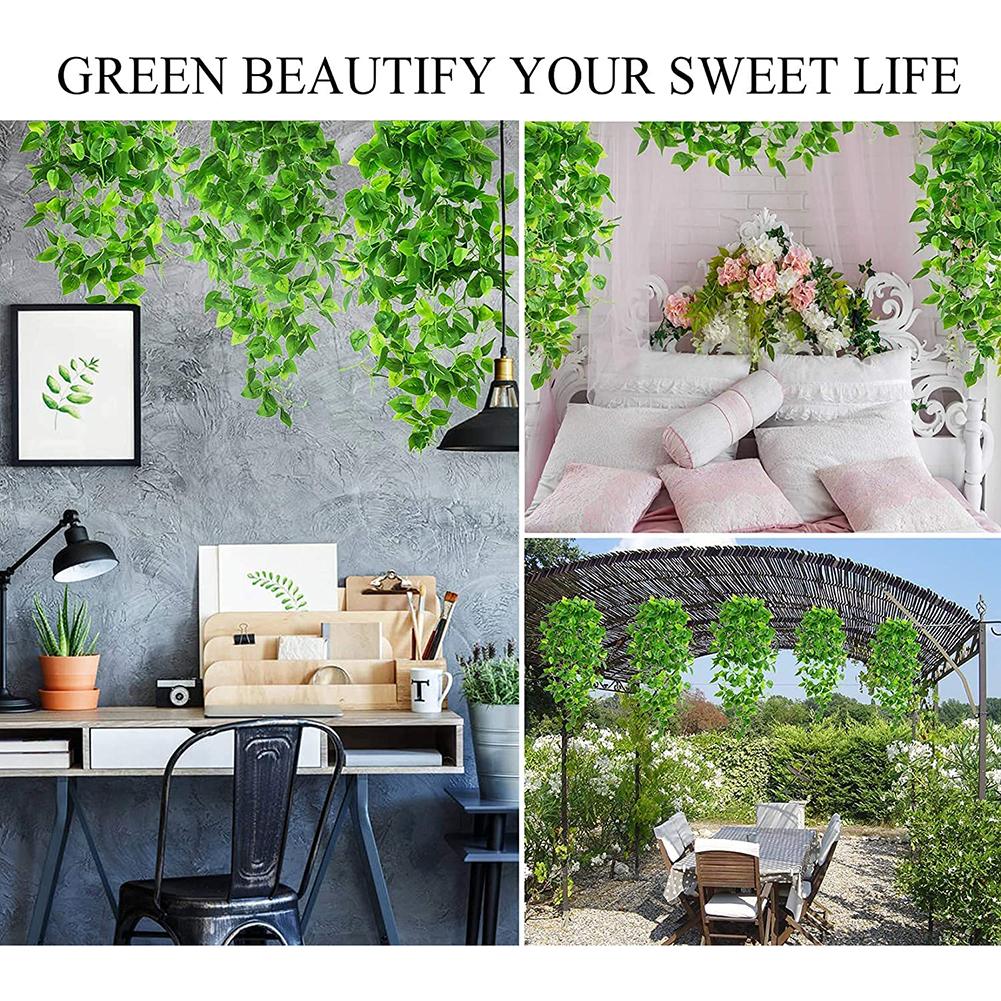 Artificial Hanging Green Radish Fake Rattan For Home Garden Wall Wedding Party Decoration