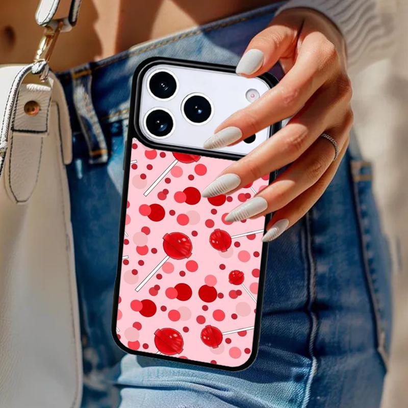 Red Lollipops Phone Case For iPhone 17 Air 14 15 13 12 Max Cover For Apple 16e 11 Pro Max Plus Coque