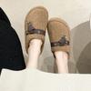 Niche Mao Mao Slippers Women's Wear 2025 New Autumn and Winter Internet Celebrity Versatile Lamb Wool Thick-bottomed Cotton Slippers