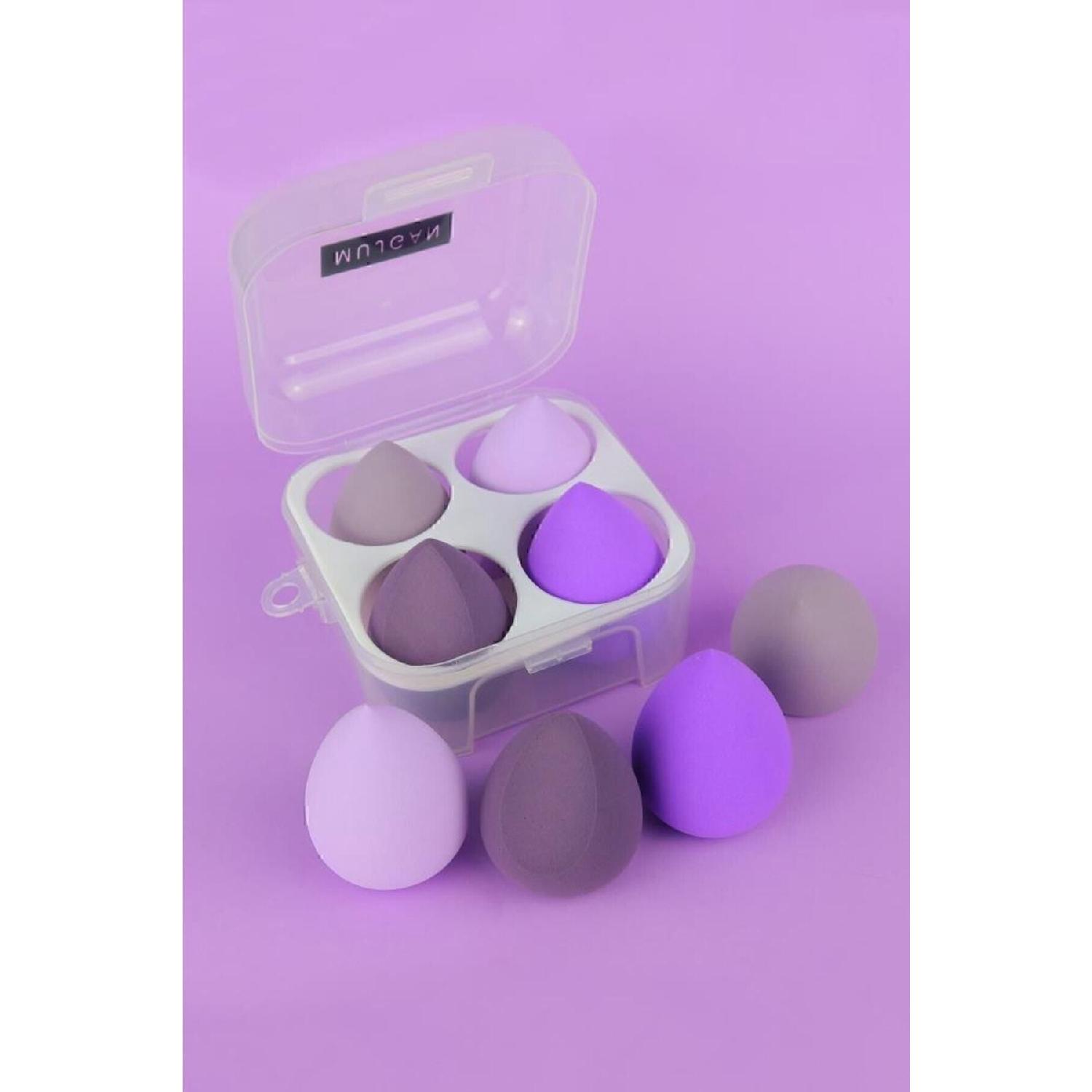 

Set Of 4 Makeup Sponges With Stand Purple Color