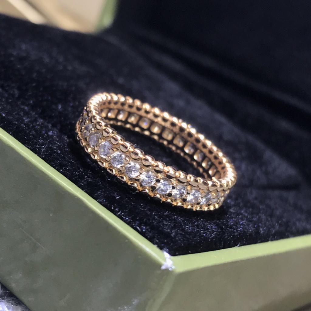 CNC Bead Edge Single Row Diamond Set Diamond Two-in-one Shining Small Waist Men and Women Stacked Ring