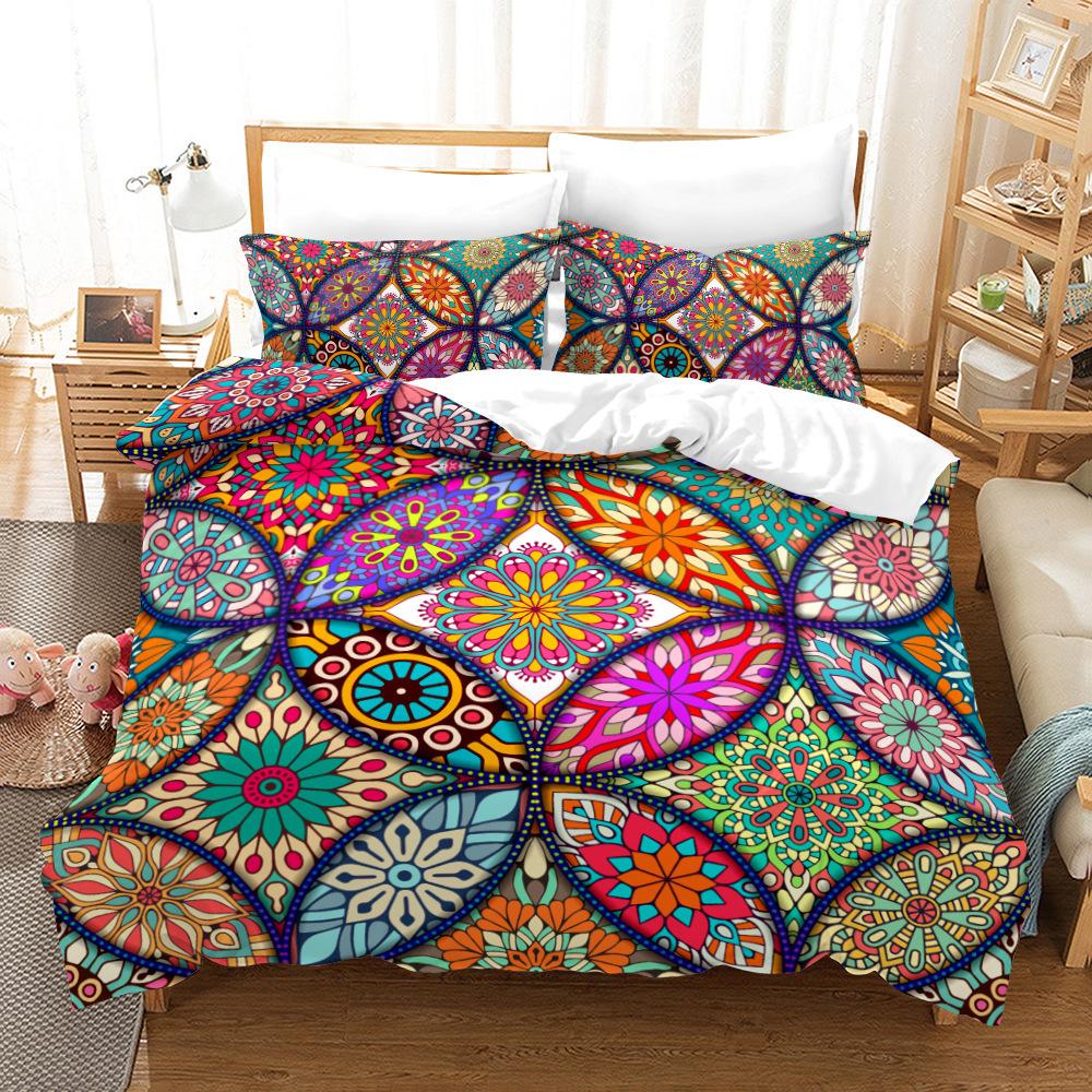 Mandala Abstract Flower Digital Printing Three-Piece Home Textile European Pattern Quilt Set Two-Piece Set