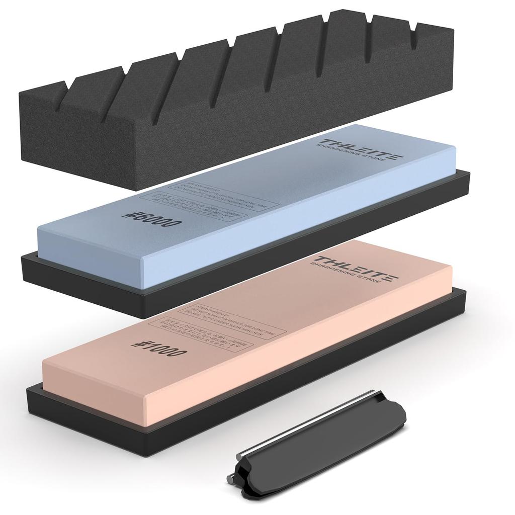 THLEITE Knife Sharpening Stone for Fine Sharpening Whetstone with Fixed Angle Medium Finishing Ideal for Knife Sharpening Enthusiasts and Home Use