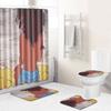 Creative Shower Curtain Floor Mat Combination Four-Piece Set Bathroom Toilet Carpet Shower Room Mat Foot Mat