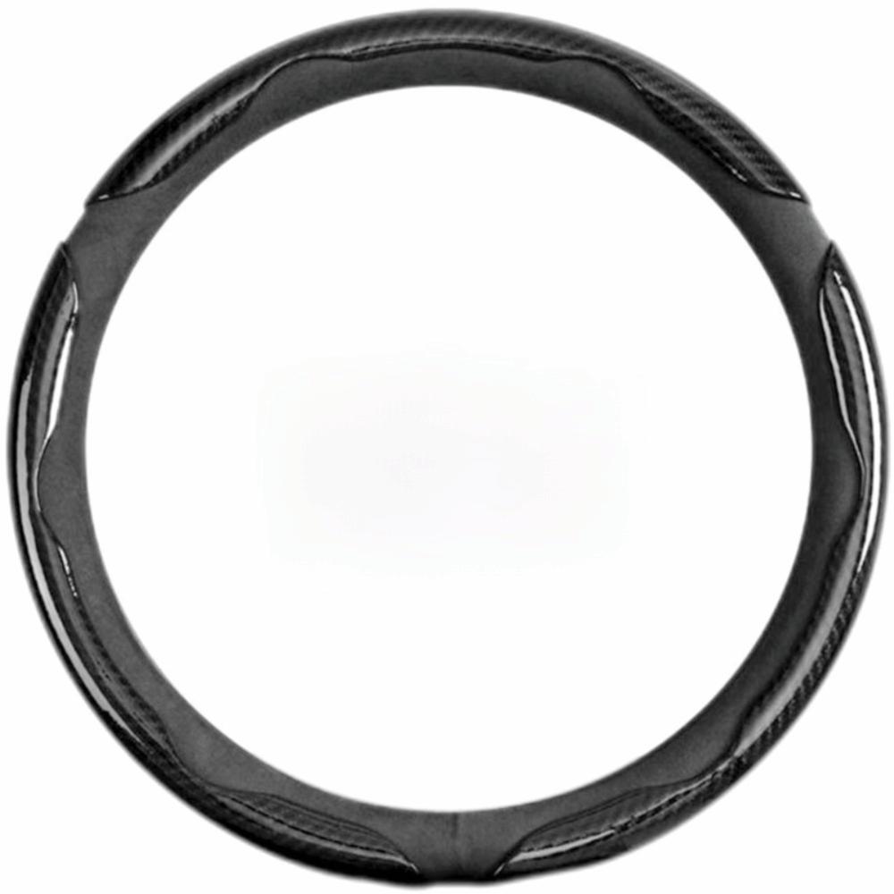 Kohlefaser Auto Lenkradabdeckung Segmentiert 38cm Auto Lenkradgriffe Abdeckung Anti-Rutsch Auto Lenkradschutz