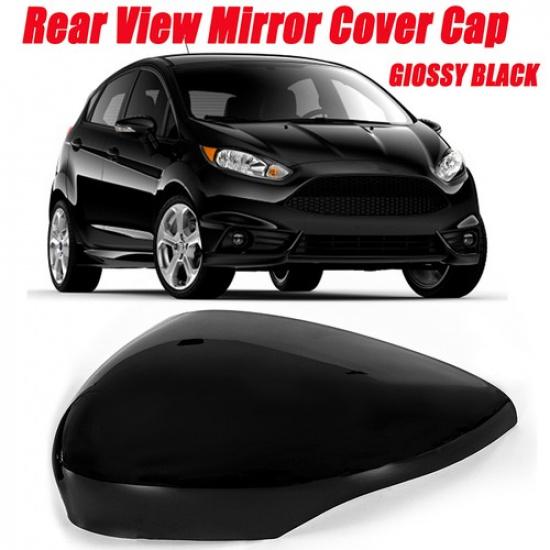 Gloss Black Fits 2011-2017 Ford Fiesta Left Side Rearview Mirror Cover Caps Trim
