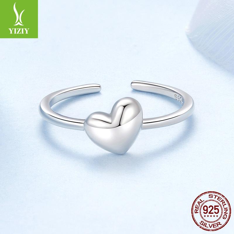 Love Ring, Simple Personality, Exquisite Heart-Shaped Open Ring, Women'S Ring.