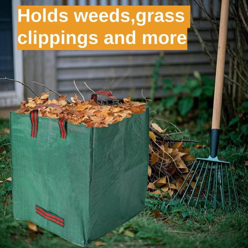 1PcsReusable garden bag with reinforced handle - portable foldable lawn bag suitable for home, garden, and yard cleaning.