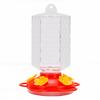 Outdoor Hanging Glass Bird Feeder Clear Glass Bottle Wild Bird Feeder for Courtyard Garden Balcony with 5 Feeding Ports
