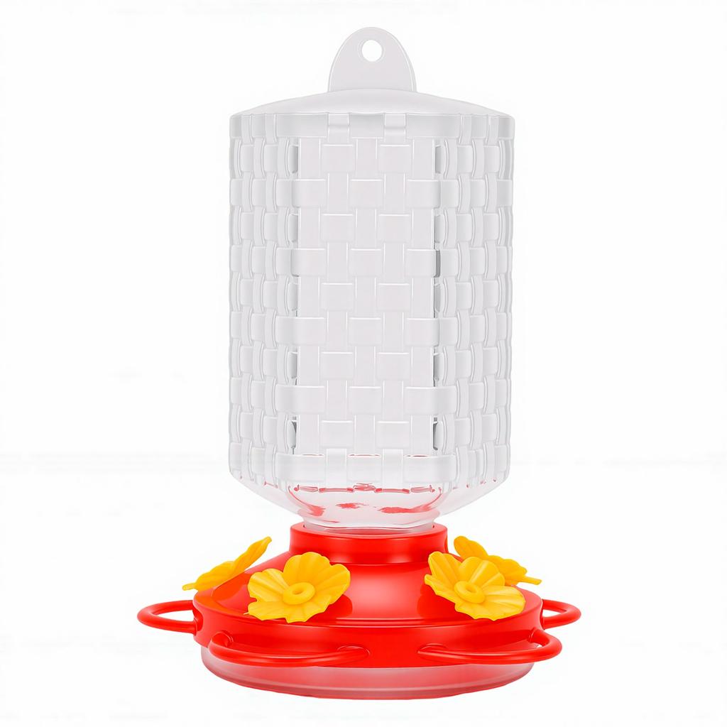 Outdoor Hanging Glass Bird Feeder Clear Glass Bottle Wild Bird Feeder for Courtyard Garden Balcony with 5 Feeding Ports