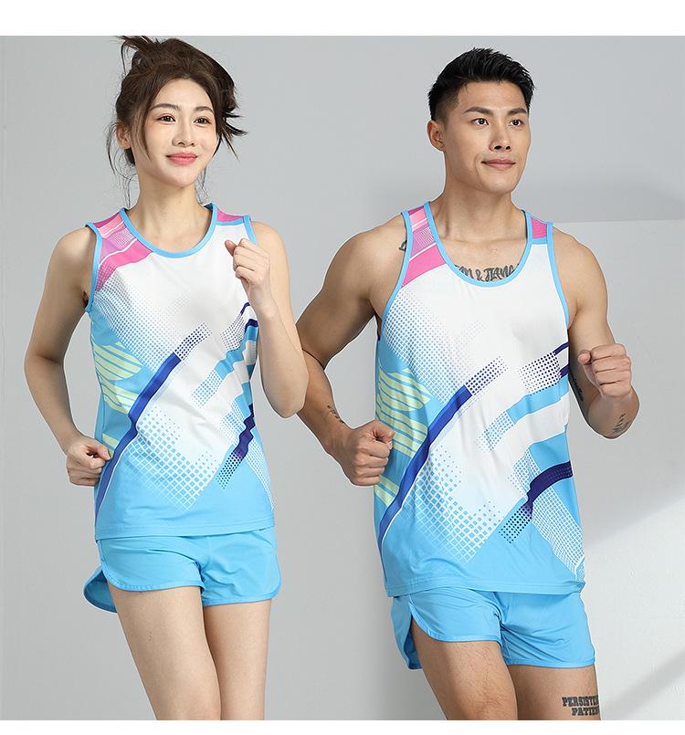 Men's and Women's Summer Running Vest and Shorts Set for Marathon Training and Fitness, Available with Custom Printing