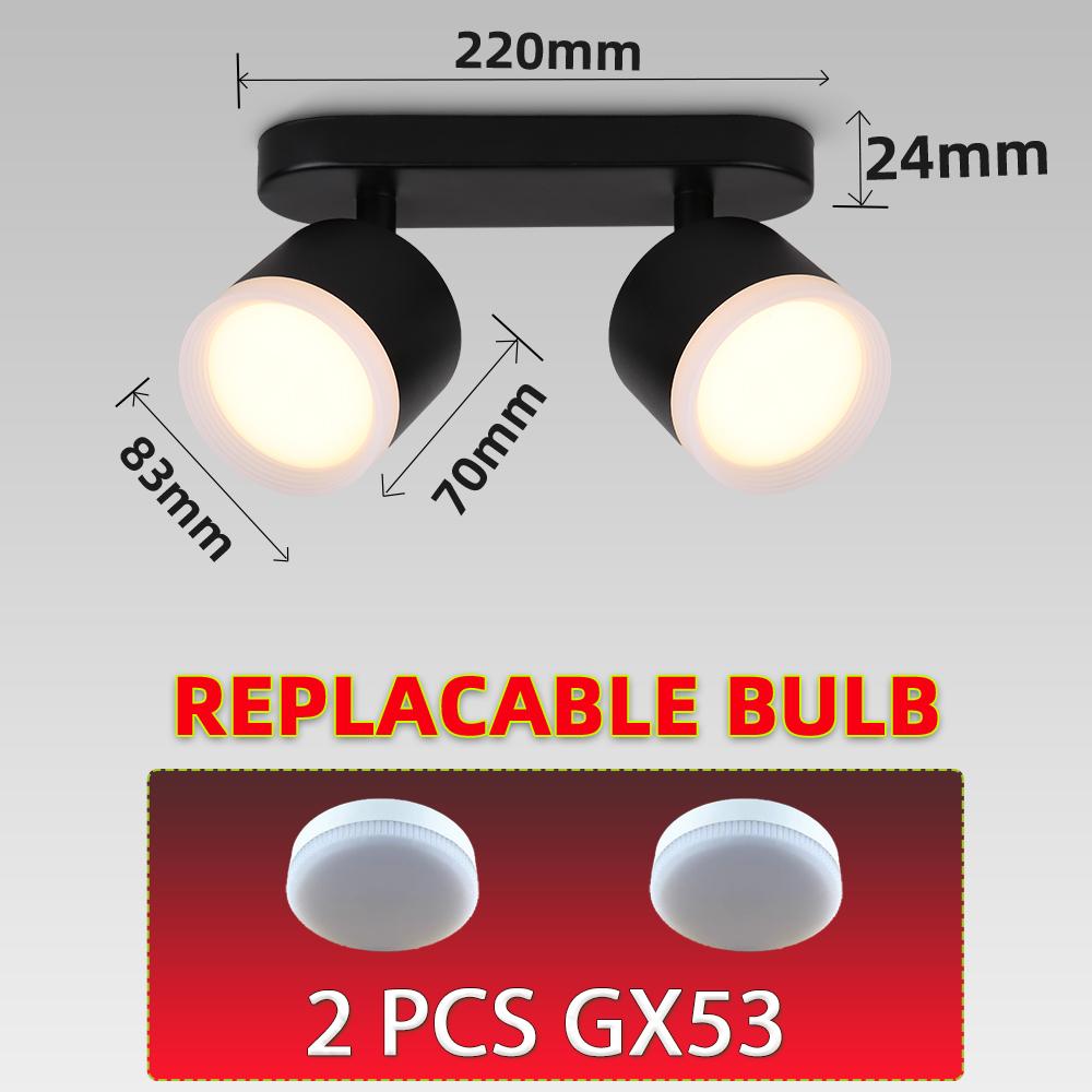 GX53 Led Ceiling Lamp 220V 3 Color Spot Lamps DownLight Replaceable Bulb Ceiling Spotlight for Living Room Kitchen Corridor