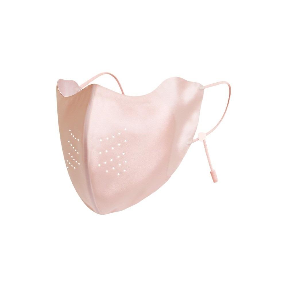 

Elastic Breathable Silk Mask Thin Sunshade Face Cover Solid Color Sunscreen Veil Sunscreen Mask Cycling розовый