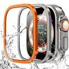 Screen Protector For Apple Watch Ultra 49mm Accessories Metal Bumper+Tempered Glass Aluminum Alloy Cover HD iWatch Ultra 49 Mm