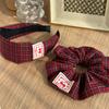 Red Plaid & Polka Dot Hair Accessories Set Festive Aesthetic Style for Women Holiday Party Gift