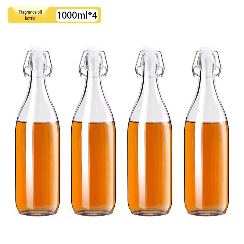 

Glass Airtight Storage Bottle with Buckle Lid