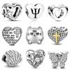 New Originalcopper Love Heart Bird Butterfly Beads Flower Charms Fit Bracelet Necklace Women Diy Jewelry