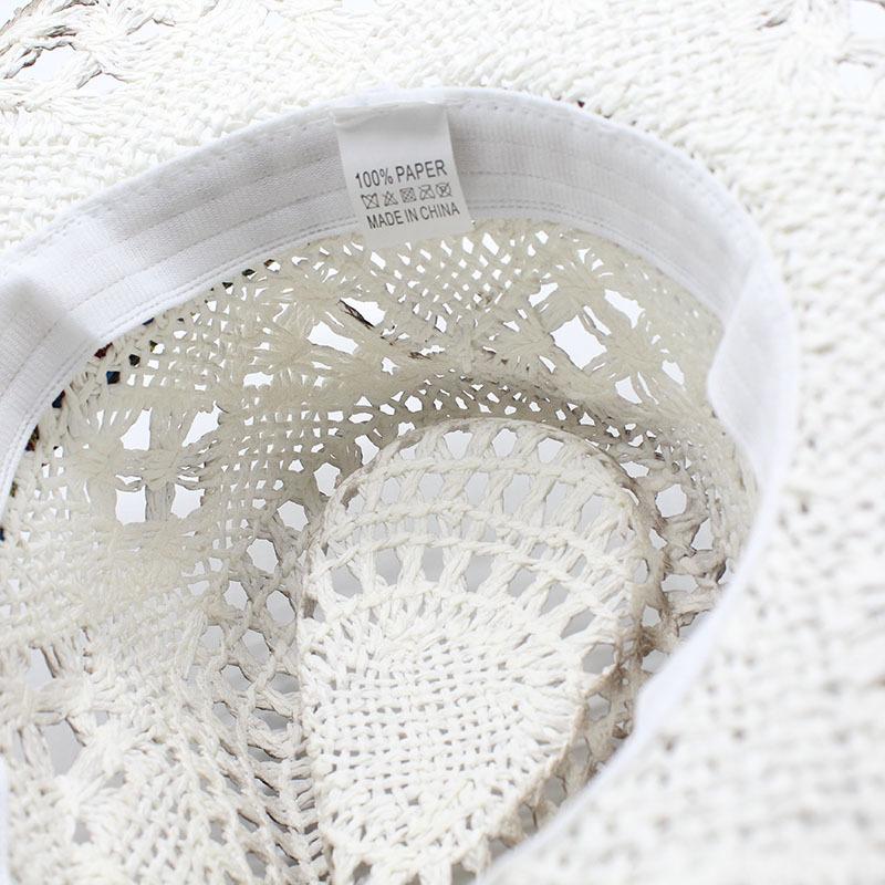 Women Straw Hollow Western Cowboy Hat Lady Beach Cowgirl Panama Sun Hats
