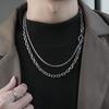 Trendy Minimalist Titanium Steel OT Buckle Necklace: Japanese Korean Fashion for Men and Women, Clubbing Hip Hop Chain Jewelry