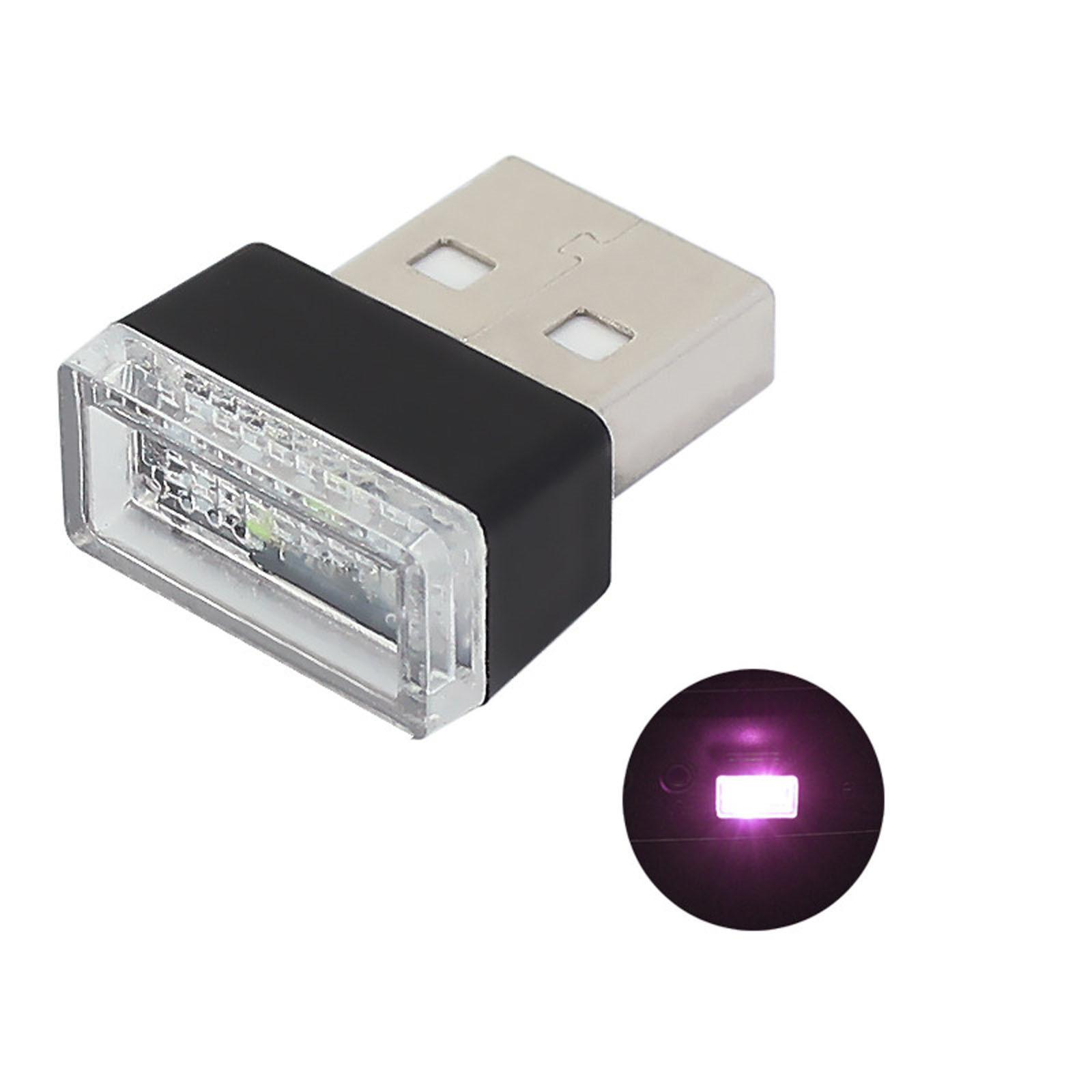 USB Монохромные Светодиодные Автомобильные Салонные Огни Неоновая Атмосферная Лампа Для Автомобилей Ноутбуков USB Ночные Огни 7 Цветов розовый