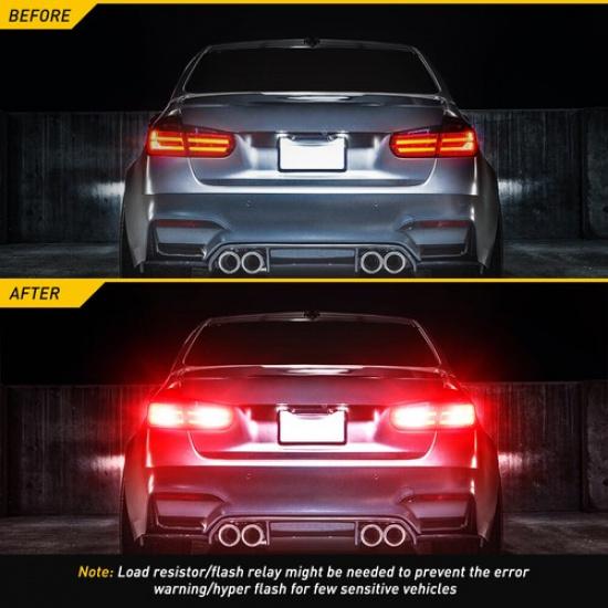 AUXITO Red 7440 7443 LED Tail Canbus Brake Turn Light Signal Bulbs Error Free 2X
