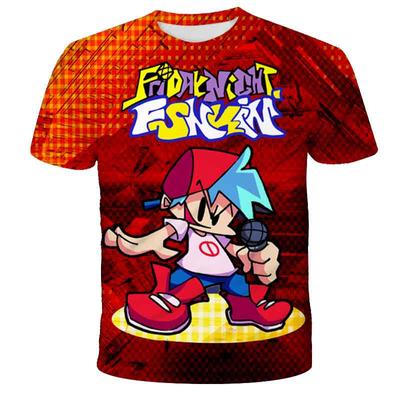 Sommar Barn Pojkar Kortärmade T-shirts Tecknad fredagskväll Funkin Game Flickor 1-14 år Barn Bebis Pojkar T-shirts Kläder
