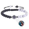 Custom Tiger Eye Photo Bracelet with Frosted Stone