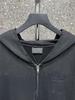23SS B Marke Sanskrit Flamme Reißverschluss Hoodie - Lockere Passform Lässige Jacke
