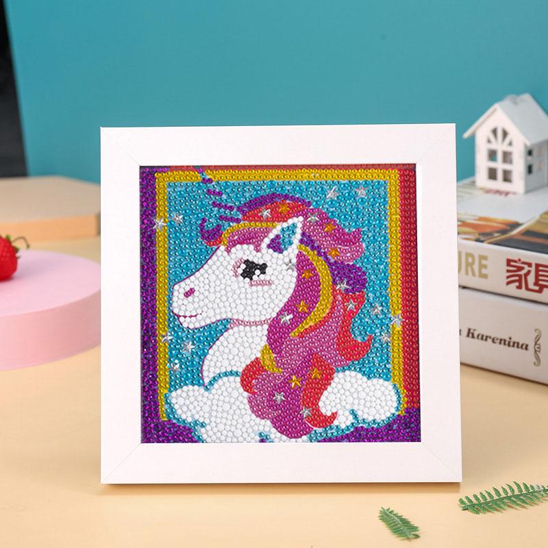 New Diy Diamond Painting Solid Wood Photo Frame Boxed Diamond Sticker Owl Cartoon Hand-Pasted Diamond Painting