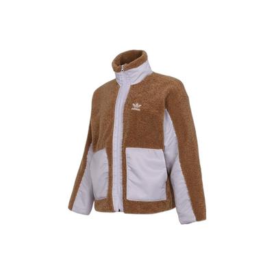 Originals Sherpa Biker Color Block Samt Sportjacke Damenjacken Khaki HC6604