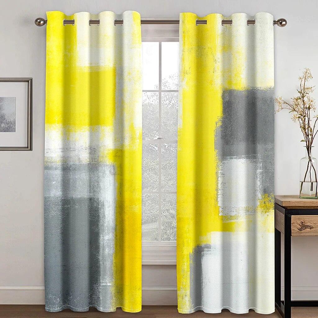 Cheap Modern Green Marble Honeycomb Plaid Gold Leaf 2 Pieces Thin Shading Polyester Curtain Living Room Bedroom Home Decor Hook