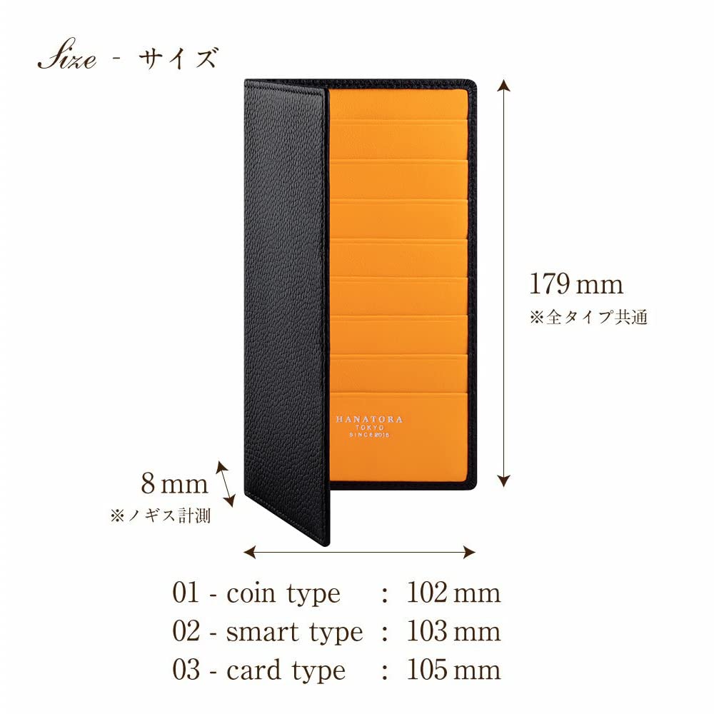 HANATORA Genuine Leather Long Shrink Bifold Slim Card Coin Simple Icy Popular Birthday Gift for Popular Suitable for Men In Their and 70s Wallet,