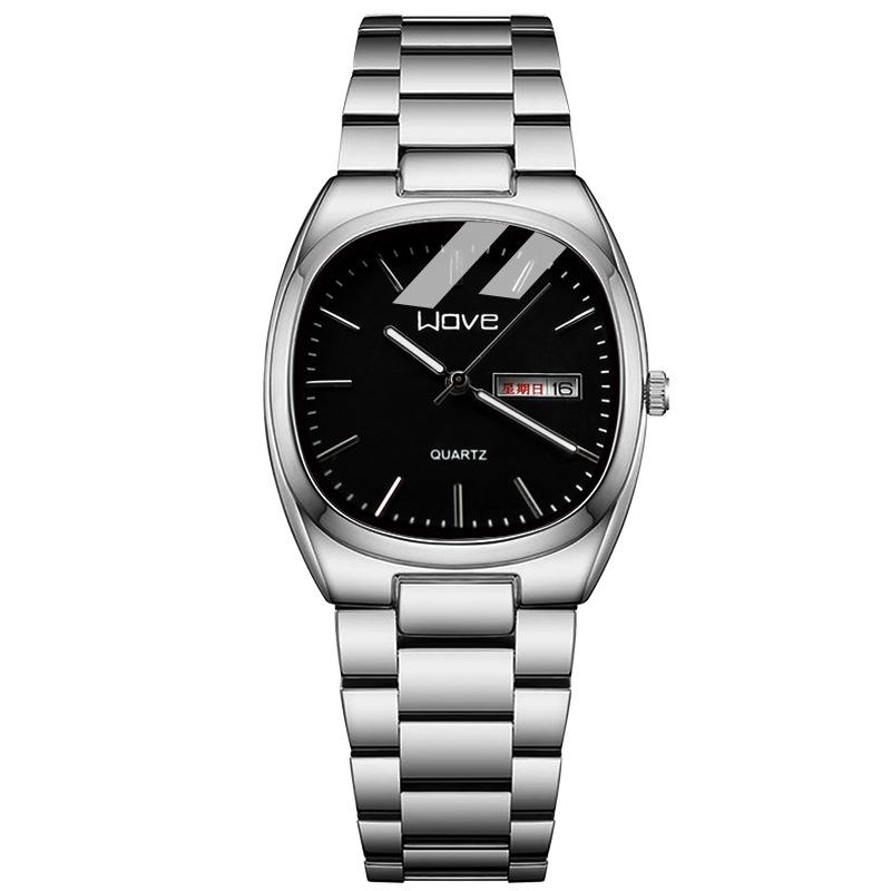 Watch Fashion Men'S Watch Square Calendar Quartz Watch Steel Belt Watch Luminous Versatile