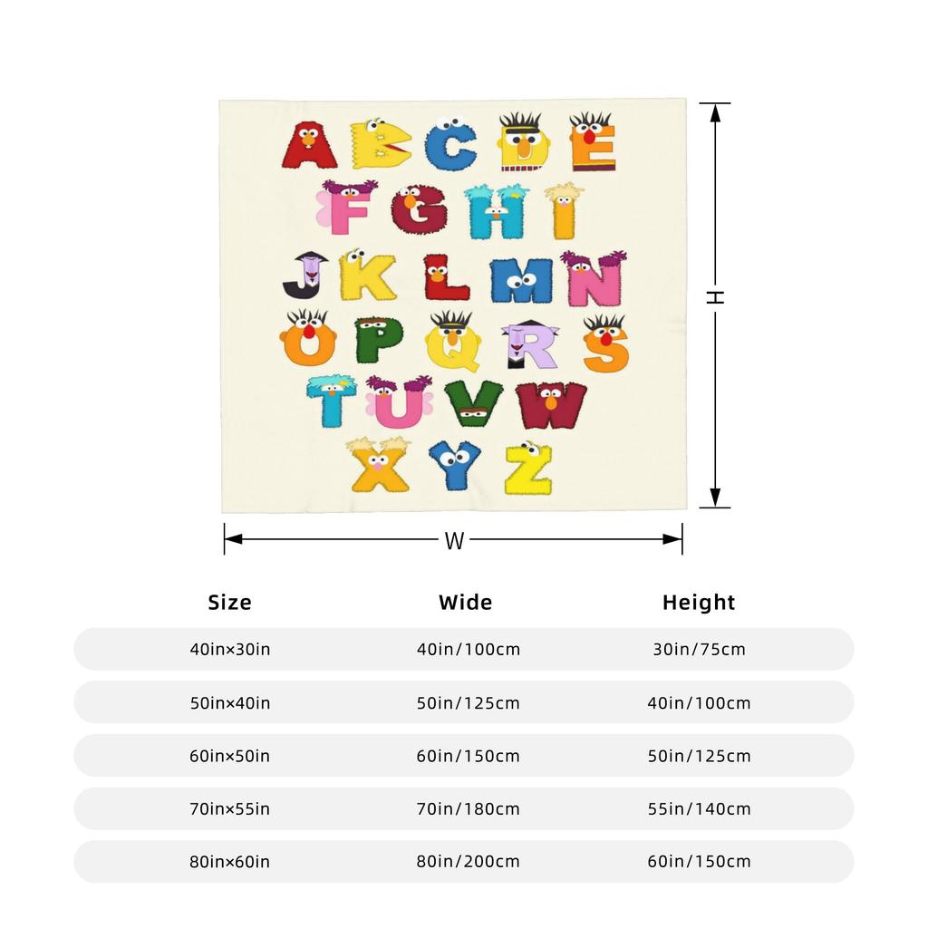 Sesame Street Cartoon Blanket Coral Fleece Plush Spring/Autumn Abby Cadabby Breathable Throw Blankets for Bed Bedroom Rug Piece