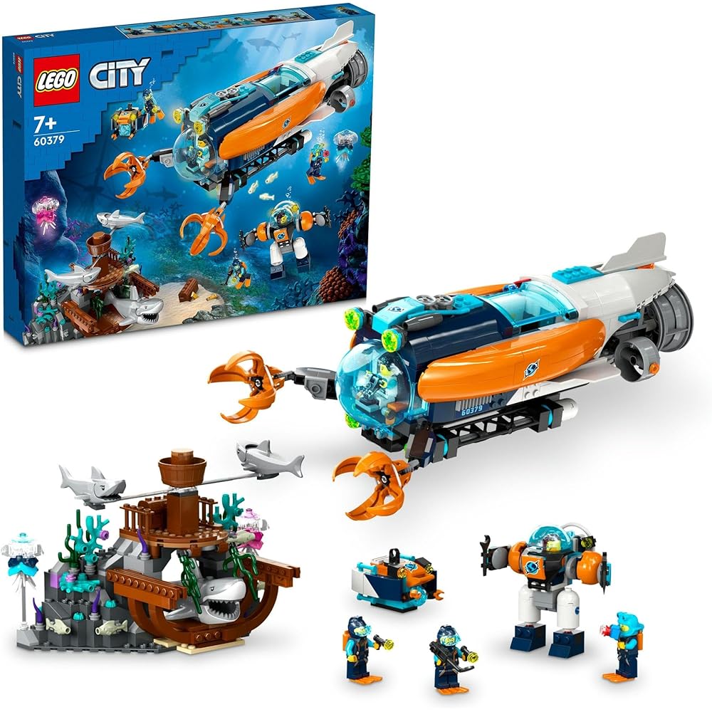 Конструктор LEGO City Исследователь глубокого моря для детей 7-9 лет Строительные блоки Транспортное средство 60379